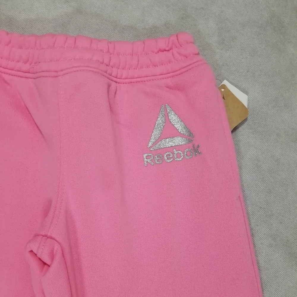 Reebok Jogger Pant Girls Size Small‎ 7 Pink Sweatpants Logo NWT